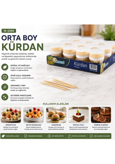 Ksmart K-0158 Orta Boy Kürdan- 12'li Paket