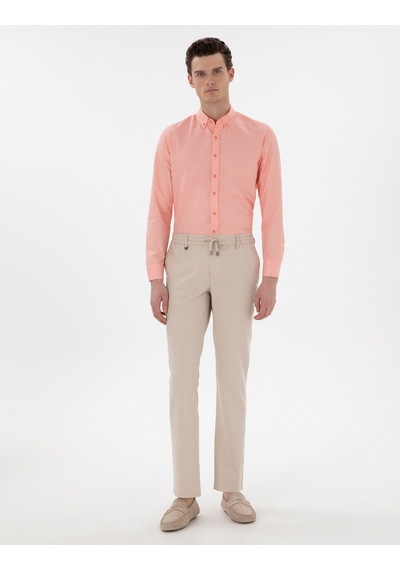 Pierre Cardin Erkek Mercan Gömlek Desenli 50304764-vr186 Mercan