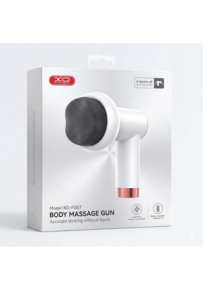 Xo-fg07 Vücut Masaj Aleti 6 Kademeli Body Massage Gun 1200mah Beyaz