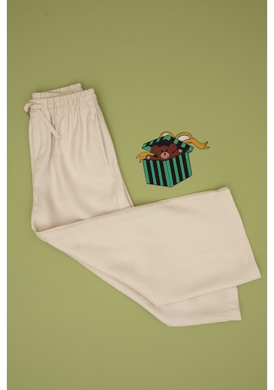 U.S. Polo Assn. Kız Çocuk Taş Loose Fit  Modal Karışımlı Kanvas Pantolon 50300911-VR049