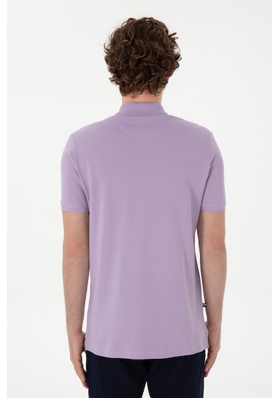 U.S. Polo Assn. Erkek Regular Fit Polo Yaka Lila Basic Tişört 50298031-VR034