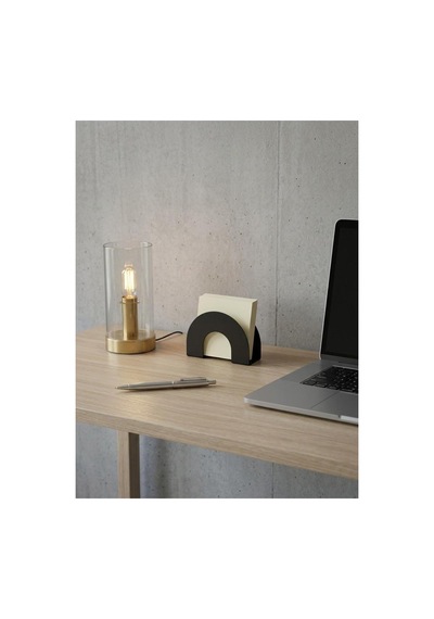 Oval Formlu Metal Masaüstü Peçetelik - Siyah Modern Dekoratif Peçete Tutacağı Mat Siyah