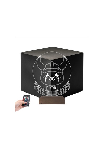 Luvivia Crypto Floki Coin Kripto Finans 3d Lamba - Masa Gece Lambası V2 Şeffaf