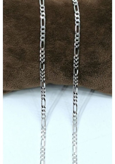 Silver Unisex Figaro 3 Mm Gümüş Kolye Zincir Omr7637