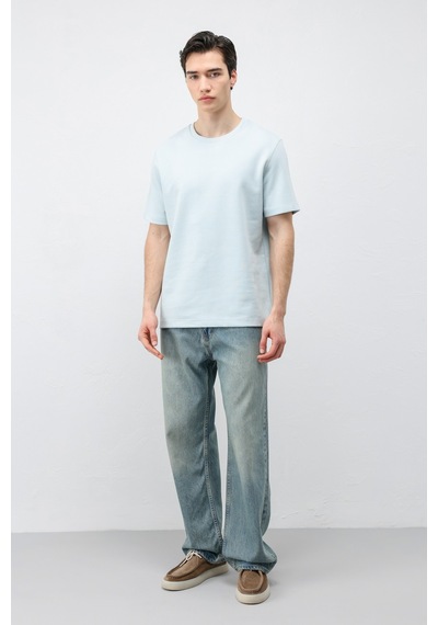 Antioch Regular Fit Basic Erkek T-shirt Bebe Mavisi