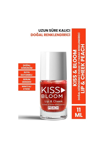 Kıss & Bloom Doğal Görünümlü Dudak Ve Yanak Renklendirici Lip & Cheek Peach 11 Ml Çok Renkli