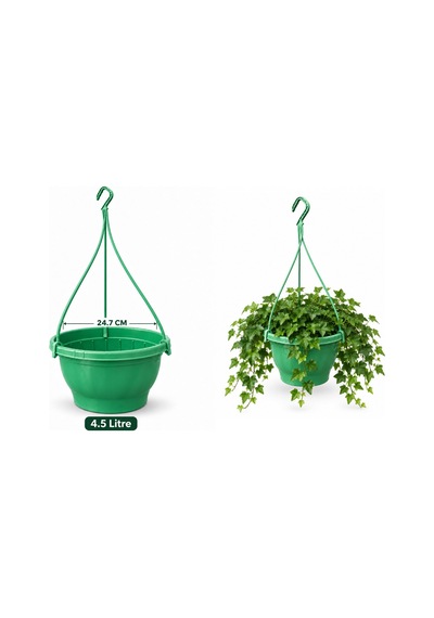 Yeşil Askılı Saksı 4.5 Lt 24.7 X 15.2 Cm / 60 Cm