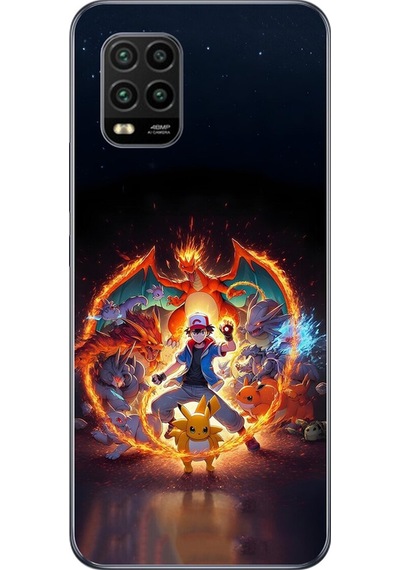 Xiaomi Mi 10 Lite Uyumlu Şeffaf Kılıf Pokemon 3 Tasarımlı