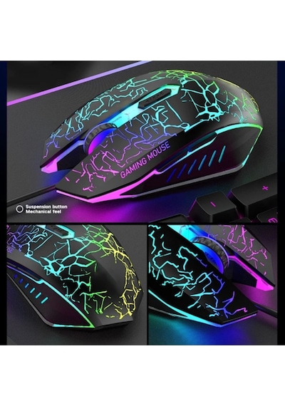Togo Rainbow Oyuncu Klavye Mouse Seti Usb Girişli Kablolu 2in1 Gaming Set