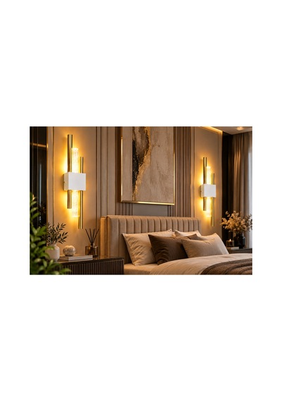 Mylüx Beyaz Gold Kirpi Aplik 50 Cm Pilli Kablosuz 9w Led Kabarcıklı Dekoratif Duvar Aydınlatma Beyaz Beyaz