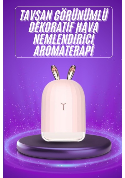 Aromaterapi Hava Nemlendirici Dekoratif Usb Şarjlı Tavşan Nemlendirici