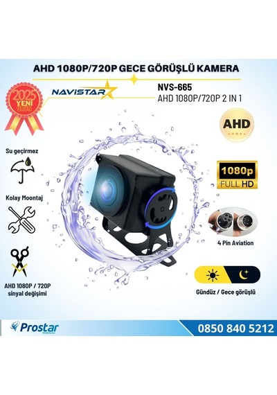 Ahd 1080p Ve 720p Geniş Açılı Balıkgözü Gece Görüşlü Araç Kamerası