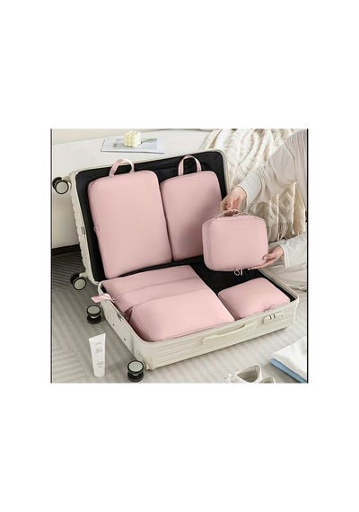 Travel Blush 6 Parça Bavul İçi Düzenleyici Organizer Çanta Seti Pembe Pembe