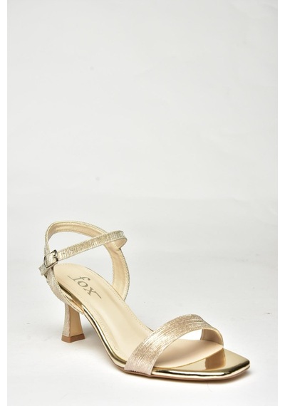 Fox Shoes U569519914 Altın Sim Topuklu Kadın Ayakakbı Altın