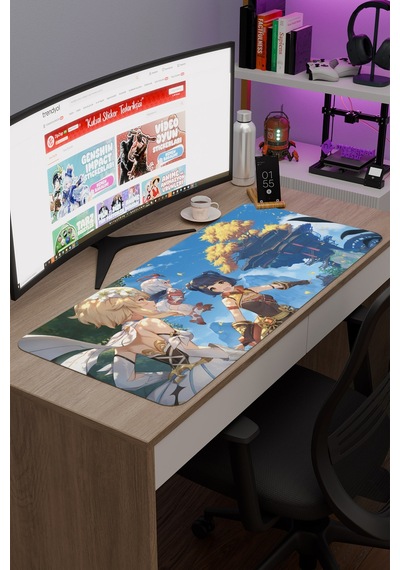 Xiangling Genshin Impact Anime Oyuncu V4 - 90x40 Xxl Gaming Mouse Pad Fare Altlığı