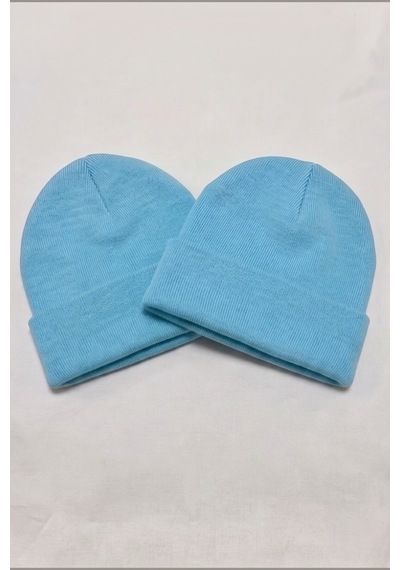 Moibody Premium Unisex Beanie Bere Seti 2 Li Paket Mavi Mavi