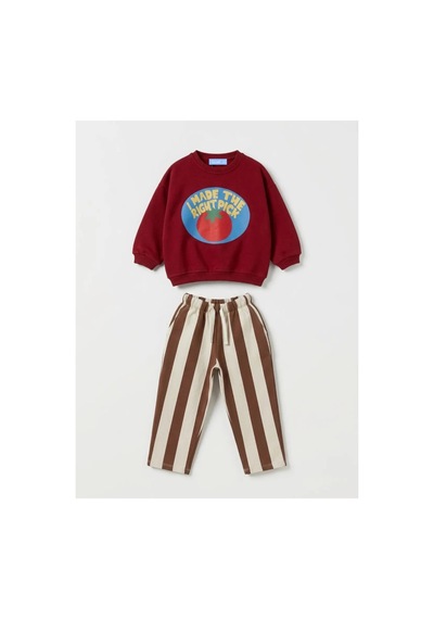 Poala Kids Tomato Çizgili Takım Çok Renkli