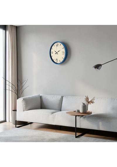 36 Cm Mavi Dekoratif Duvar Saati Diğer 13857497