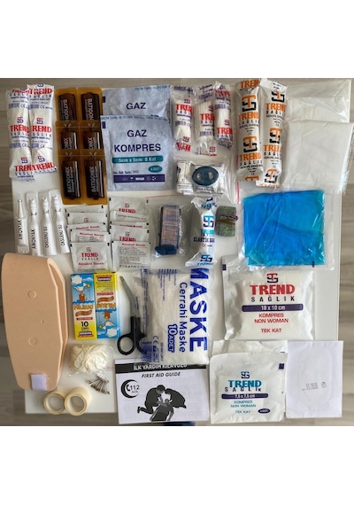 Ilk Yardım Seti Çantası Ecza Dolabı Yönetmeliğe Uygun Mega Set N11.74