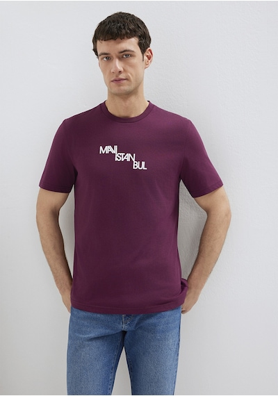 Mavi - İstanbul Baskılı Mor Tişört 0612274-70670 Mor