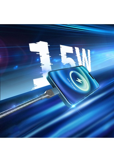 Lenyes Lc514 Usb-a To Lightning Hızlı Şarj Özellikli Örgülü Data Ve Şarj Kablosu 15w 1m Siyah