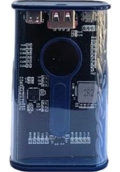 22.5w Pd Hizli 10000 Mah Digital Şeffaf Tasarimli Powerbank Mavi
