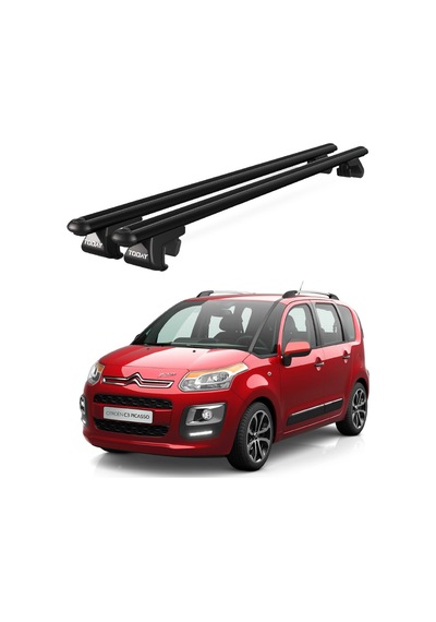 Venüs Citroen C3 Picasso 2007-2017 Uyumlu Siyah Ara Atkı Port Bagaj Tavan Barı