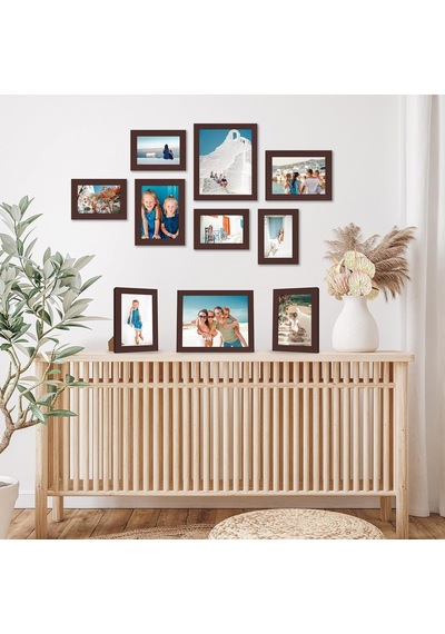10 Parça Maun Galerisi Duvar Resim Çerçevesi Seti 8x10, 5x7, Ve 4x6. Kırılmaya Dayanıklı Cam. Duvar Veya Masa İç