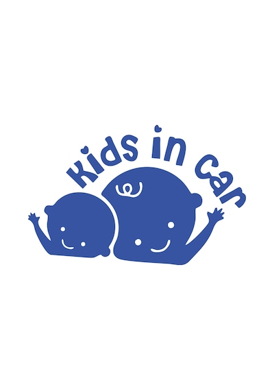 Kids In Car Araba Sticker 17x17 Cm Mavi