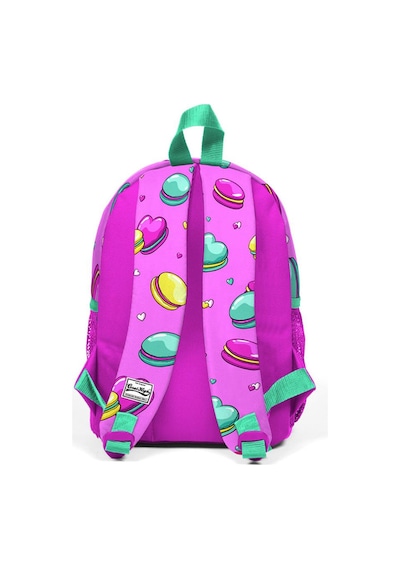 Coral High Kids Açık Pembe Makaron Desenli İki Bölmeli Yuva Sırt Çantası