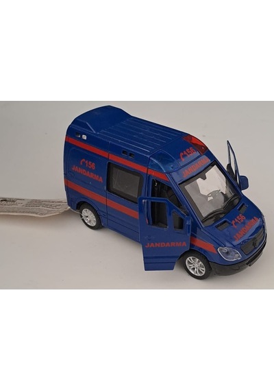 Can Oyuncak - Metal Işıklı Sesli Jandarma Arabası 5,5 Cm X 14 Cm