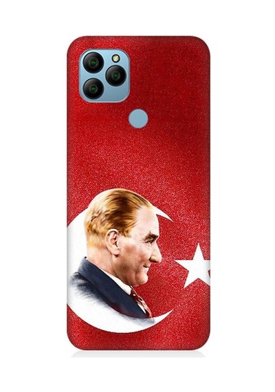 General Mobile Gm 21 Uyumlu Bayrak Ve Mustafa Kemal Atatürk Desenli Silikon Kılıf