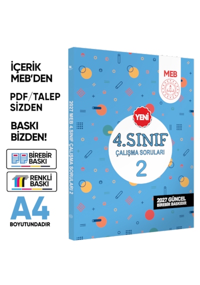 2027 Meb İlkokul 4.sınıf Çalışma Soruları Tüm Dersler Kazanım Pekiştirme Kitap Seti Baskı Ücreti