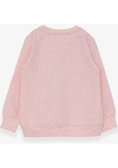 Breeze Kız Çocuk Sweatshirt Pullu Kız Baskılı 3-8 Yaş, Somon Melanj-somon Melanj Somon Melanj