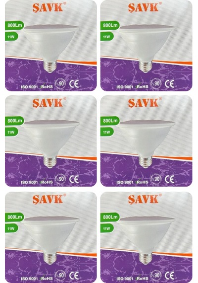6 Adet Şavk 11w 6500k Beyaz Işık Par30 E27 Duylu Kalın Duy Led Spot Ampul