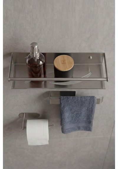 Zift Unique Yapışkanlı Banyo Aksesuar Seti , Paslanmaz Çelik Tuvalet Banyo Havlu Askısı , Raf , Stand, Inox
