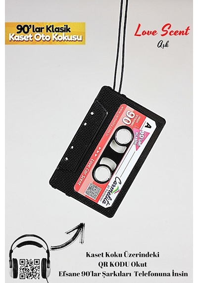 İtibar Nostaljik Kaset Şeklinde Oto Kokusu - Aşk