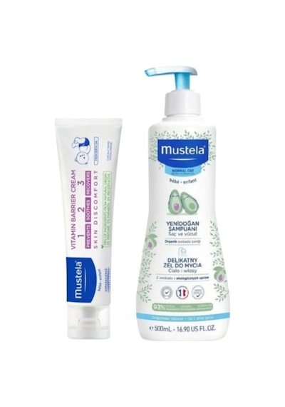 Mustela Yenidoğan Saç Ve Vücut Şampuanı 500 Ml + Mustela Vitamin Bariyer Pişik Önleyici Krem 100 Ml