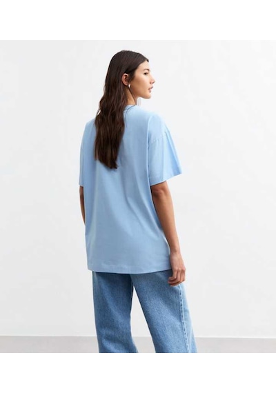 Uyguntarz Unisex Meow Baskılı Tasarım Tshirt Bebe Mavisi