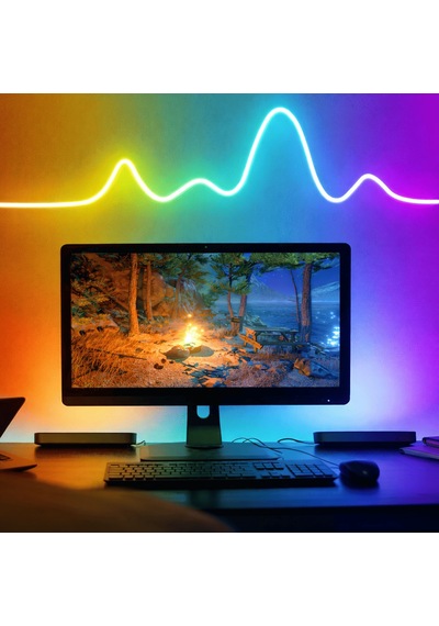 Neon Led Rgb Şerit 5 Metre Tak Çalıştır Set Ip65 Dış Mekan Uyumlu Wifi Kontrollü Magic Home Rgb Neon Aydınlatma 12v 96 Led/m 5a Adaptör Dahil