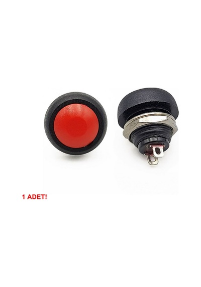 12mm Pbs-33b 2 Pin Push Buton Kırmızı On Off 1a 250v Mini Yuvarlak Su Geçirmez Anahtar
