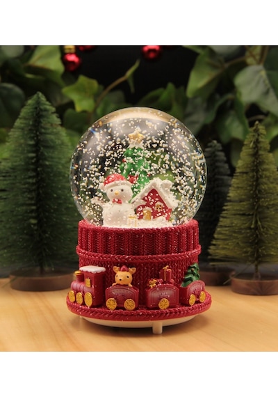 Hediyebiziz Yılbaşı Kar Küresi Noel Işıklı Ve Müzikli Christmas Kardan Adamlı + Pil