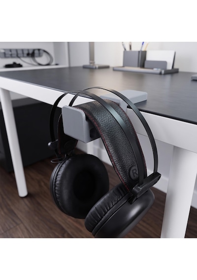 Masa Kenarı Kulaklık Standı, Gri Kulaklık Standı, 0-5 Cm Masa Kalınlığına Uyumlu, Dayanıklı Gaming Kulaklık Askısı, Kulaklık Tutucu