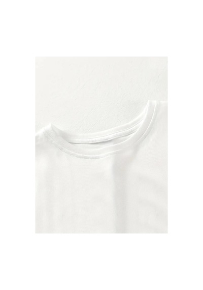 Kadın Gülücük Baskılı Tişört Kısa Kol Bisiklet Yaka Oversize T-shirt - Beyaz