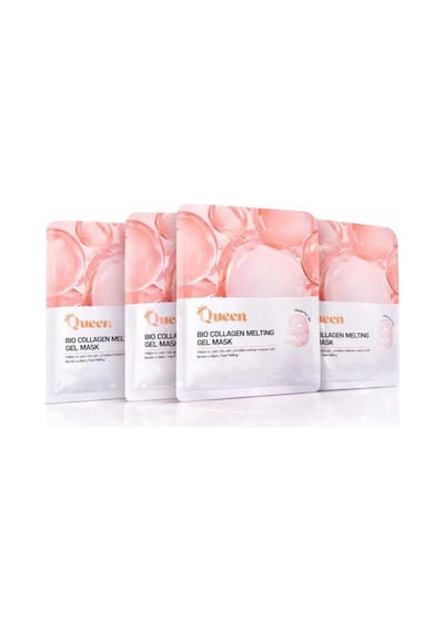 Bio Collagen Melting Gel Mask Kolajen & Hyaluronik Asit Nemlendirici Yüz Maskesi 4'lü Paket