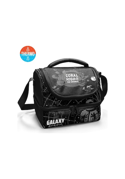 Coral High Kids Siyah Galaxy Desenli Thermo İki Katlı Beslenme Çantası 37219 Siyah