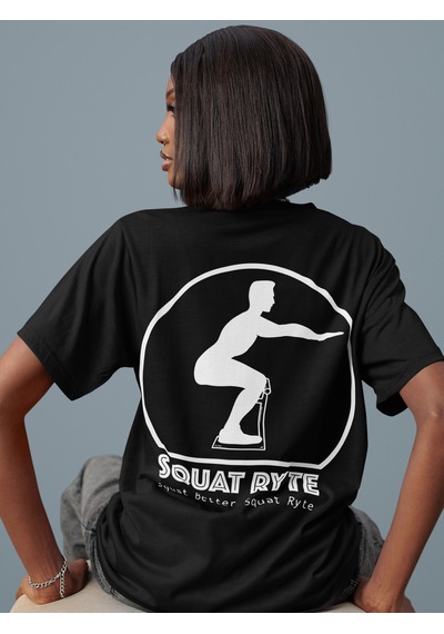 Squat Better Squat Ryte Sırt Baskılı Unisex Oversize Fitness Body Siyah