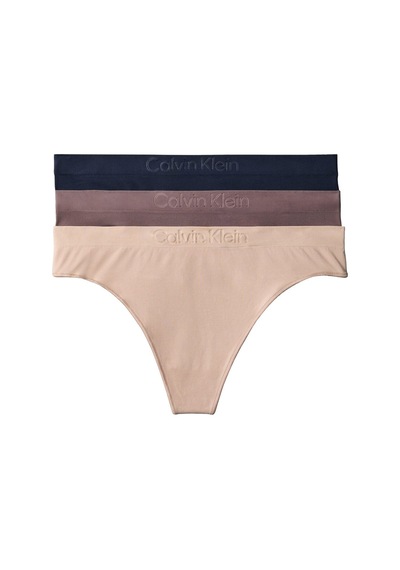 Calvin Klein Thong 3 Pk Kadın Tanga-15787 3eq Shorelıne/ Cedar/ Sparrow