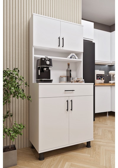 Ases Esl0173 Kahve Köşesi Çok Amaçlı Dolap 4 Kapaklı 1 Çekmeceli Kiler Mutfak Dolabı Beyaz Beyaz Ases Esl0173 Kahve Köşesi Çok Amaçlı Dolap 4 Kapaklı 1 Çekmeceli Kiler Mutfak Dolabı Beyaz Beyaz