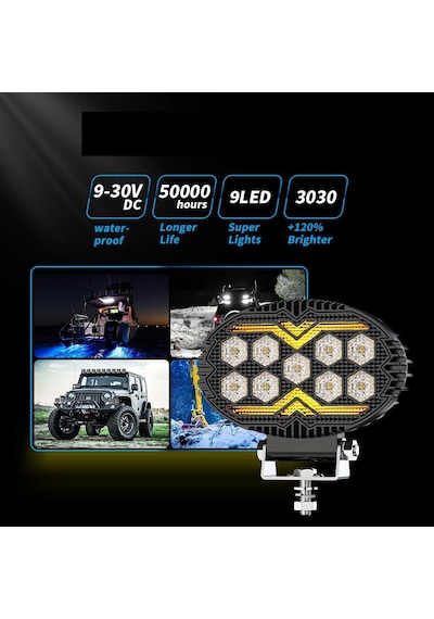 Off Road Sis Farı 5,5 İnç Selamlamalı Çakar İkaz Gündüz Led 2 Mod Projektör Çalışma Lambası 12/24 V